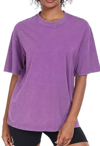 Vintage Heavyweight 100% Cotton <b>Drop</b>-Shoulder Oversize Vintage T-Shirt <b>Acid</b> Wash Elongated Boxy Fit Ladies Plus Size T Shirts - Product Image 4