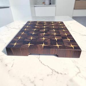 Planche à découper rectangulaire en bois d'acacia de qualité supérieure, résistante, faite à la main, lavable au lave-vaisselle, pour la viande, les légumes, les fruits - Product Image 5