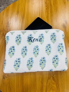 New Handmade Modern Floral Cotton Quilted Laptop Sleeves Soft Laptop <b>Case</b> with Handle Women's Daily Travel <b>Computer</b> Bag Gift - Product Image 2