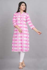 Kurti de Algodón con Estampado Floral para Mujer, Pijama con Estampado Digital, Manga 3/4, Transpirable, Ecológico, Lavable, Ropa Tradicional Étnica India - Product Image 3