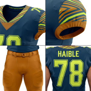 Ensemble de football américain haut de gamme pour adultes, maillot personnalisé imprimé par sublimation, anti-rétrécissement, pantalon rembourré, tenue d'équipe unisexe, OEM - Product Image 4