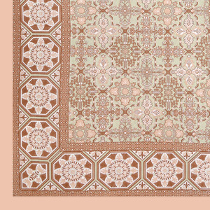 Heritage <b>King</b> <b>Size</b> Cotton Bedsheet Peach Beige Floral Geometric Print Bed <b>Sheet</b> with 2 Pillow Covers - Product Image 4
