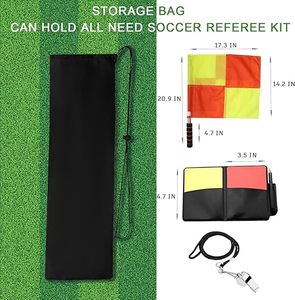 Ensemble d'uniforme d'arbitre de football unisexe jaune à manches courtes pour short noir, chaussettes, sifflet, drapeaux, cartons rouges/jaunes, nom du joueur - Product Image 5