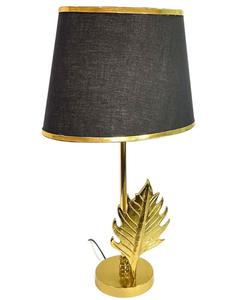 Lampe de table moderne en laiton avec abat-jour en tissu noir style Empire, lumière chaude pour chambre à coucher, éclairage décoratif - Product Image 3