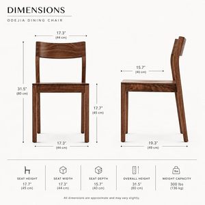 Luxury Set of 2 Solid Rosewood <b>Dining</b> <b>Chairs</b> Without Cushion Rustic Teak <b>Brown</b> Finish Handcrafted Wooden <b>Chairs</b> for <b>Dining</b> Room - Product Image 3