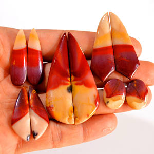 Piedra Preciosa de Jaspe Mookaite Natural Pulida, Cabujón de 15-25 mm, Colores Rojo Marrón Blanco, Decoración para el Hogar, Piedra para Joyería - Product Image 1