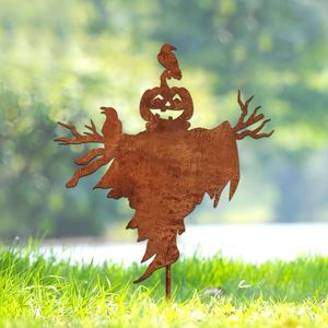 Adornos rústicos de hierro para jardín de Halloween, para paisajismo de patios traseros, que añaden un estilo vintage de terror y una durabilidad duradera para exteriores. - Product Image 1