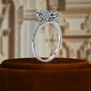14k Yellow Gold Wedding <b>Ring</b>, Unique <b>Ring</b>, 1.5CT IGI Certified <b>Diamond</b> <b>Ring</b>,Marquise Halo Full Pave Set <b>Diamond</b> Engagement <b>Ring</b>, - Product Image 4