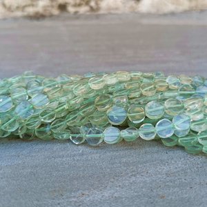 Natural Green <b>Amethyst</b> 5-7MM Smooth Coin Shape Gemstone Beads Loose Green <b>Amethyst</b> Beads For Jewelry <b>Bracelet</b> Making Wholesale - Product Image 2