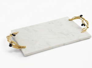 Ensemble de spatules à fromage en marbre avec manche en branche d'olivier dorée et planche à découper, idéal pour une utilisation en cuisine, à la maison et au restaurant - Product Image 3