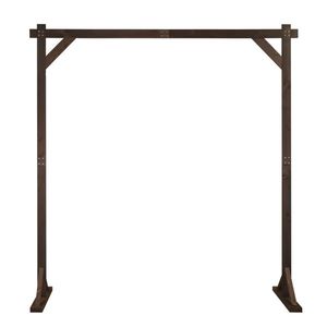 7.2ft Natural Wooden Wedding Arch Dark Brown Flower Arch <b>Backdrop</b> <b>Stand</b> for Event Decoration - Product Image 2