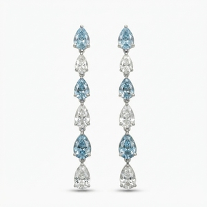 Premium 14K White Gold IGI Certified Minimalist Drop <b>Earrings</b> Lab-Grown <b>Diamond</b> for Women Modern Fashion Jewelry Wedding Party - Product Image 1