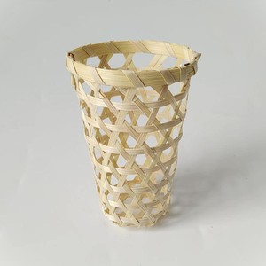 Manchon en bambou pour verres, porte-gobelet tissé décoratif, couvercle naturel pour verre, en gros - Product Image 2