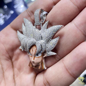 Colgante de Pelo con Diseño de Púas Inspirado en el Anime, con Diamante Moissanite VVS y Plata de Ley 925 - Product Image 4