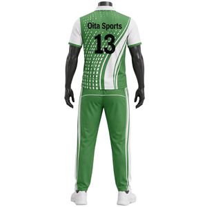 Conjunto de Cricket Sublimado Verde y Blanco para Hombre, Jersey y Pantalones Cortos de Manga Corta, Uniforme de Equipo de Alto Rendimiento, Ropa para Partidos al Aire Libre - Product Image 2