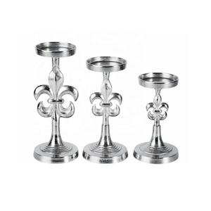 Modern Tapper Double Disc Tall Stem Style Cast Aluminium <b>Candle</b> Holder in Mirror Polish Home Decoration <b>Taper</b> <b>Candle</b> Holder - Product Image 3
