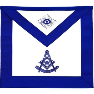 Tablier de Maître Maçon de Grande Lodge Haut de Gamme en Cuir d'Agneau avec Franges Dorées et Bordure en Velours Bleu – Tablier Artisanal de Luxe - Product Image 5