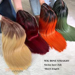 Peluca de Encaje Suizo 12A, Extensiones de Cabello Humano Vietnamita, Liso sin Pegamento, 2x4, 2x6 - Product Image 4
