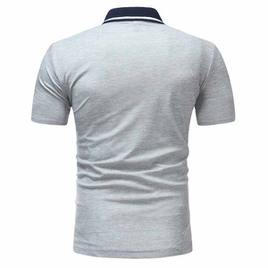 เสื้อกอล์ฟแขนสั้นผู้ชายราคาถูกสำหรับฤดูร้อน ลายเรียบ ติดกระดุม ผ้าถักผสมสแปนเด็กซ์และคอตตอน แห้งเร็ว รับผลิตแบบ OEM - Product Image 2