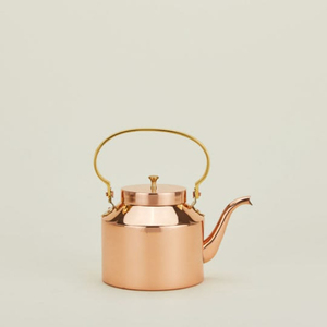 Bouilloire en cuivre vintage avec poignée et couvercle, bienfaits ayurvédiques pour la santé, bouilloires pour servir le thé et le café à la maison, en cuisine ou sur la table - Product Image 2