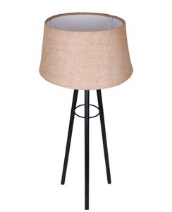 Lámpara de Pie Minimalista con Trípode de Hierro y Pantalla de Lino Beige, Luz Blanca Cálida para Sala de Estar, Iluminación Decorativa - Product Image 2