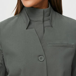Blouse de laboratoire tissée pour femmes, uniforme d'hôpital, 3 poches, fermeture à boutons-pression, coton et polyester, blouse médicale pour médecin, service OEM - Product Image 4