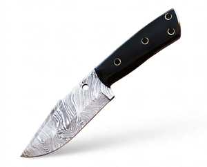Couteau de cuisine artisanal en acier Damas, lame fixe ergonomique avec manche en Micarta, couteau de camping DIY OEM 20cm - Product Image 5