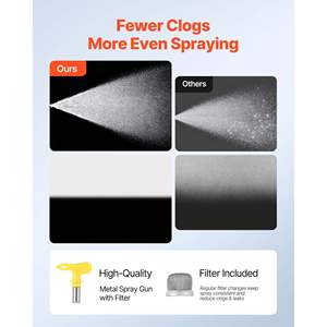 Pulvérisateur de peinture sans air haute pression 900W 3300PSI, électrique, intérieur/extérieur, clôture de maison, machine à peindre, brosse de nettoyage, tuyau - Product Image 3