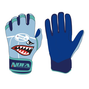 NOFA Industries Batting Gloves Blue Ambidextrous <b>Hook</b> And Loop Closure Fashionable Training Glove - Product Image 1