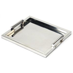 Plateau en acier inoxydable élégant, plateau de service alimentaire élégant, finition polie, vaisselle pour la maison, le restaurant, l'hôtel, la restauration - Product Image 2