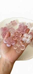 Cuentas de Vidrio Onduladas de 5 Pétalos Hechas a Mano de 25mm, 30mm, 35mm, 40mm - Cuentas de Vidrio Krobo Translúcidas en Espiral Verde Azulado, Rosa, Venta al por Mayor - Product Image 3