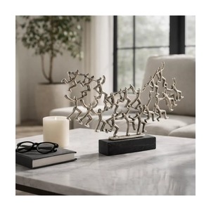 Metal Figurative Sculpture 22x13 Inch Handmade Artistic Tabletop Decor Contemporary Living Room <b>Decoration</b> - Product Image 6