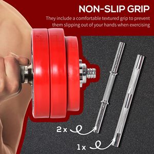 66lbs Two-in-One <b>Adjustable</b> Dumbbell <b>Barbell</b> Set Home Gym Fitness Plate Bar Clamp Rod Free Weights for Strength Muscle Exercise - Product Image 6