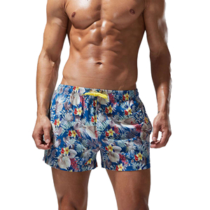 Shorts de bain bleus à motifs floraux pour hommes, séchage rapide, taille élastique avec cordon de serrage, maillot de bain d'été pour la plage, short de surf pour les vacances - Product Image 1