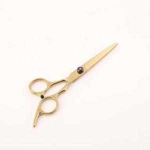 Ensemble de ciseaux de coiffure professionnels, acier inoxydable doré, pour droitiers, légers, réutilisables, ciseaux à effiler, coupe droite - Product Image 4