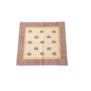 Juego de 6 Servilletas de Mesa de Algodón Hechas a Mano con Diseño de Flor de Selva |   Reutilizable y Ecológico |   Mantelería con Estampado Floral |   Estilo de Decoración del Hogar - Product Image 1