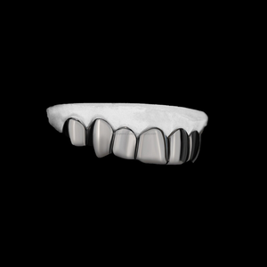 Por encargo ajustado Hip Hop Perm Cut Grillz 925 Starling Silver Grills Custom Solid 10KT Gold Plain Dental Teeth Grillz - Product Image 6