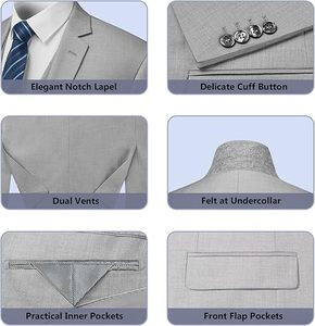 Traje de Negocios para Hombre de Primera Calidad, Corte Entallado, Chaqueta Formal, Chaleco, Pantalones, Traje para Oficina, Boda, Vestir, Conjuntos de Blazer - Product Image 4