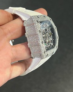 Reloj Mecánico de Lujo de 41 mm con Esfera Cuadrada, Cristal de Zafiro, Cronógrafo, Visualización de Fecha, Bisel de Moissanita y Correa de Acero Inoxidable para Hombre - Product Image 3