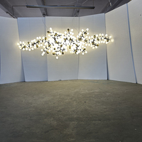 Lustre moderne linéaire en laiton avec abat-jour en cristal blanc chaud, éclairage économique 2700K, luminaire suspendu pour salle à manger