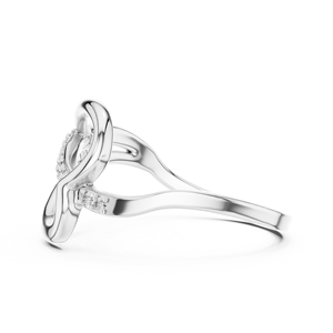 Anillo de Diamante Cultivado en Laboratorio SIMPLE HEART, Oro Blanco de 18 Quilates con Baño de Rodio, Corte Brillante, para Compromiso, Fiesta, Regalo de San Valentín, Glamuroso - Product Image 3