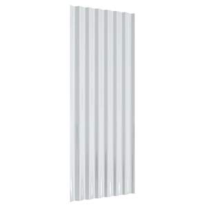 Juego de 12 Paneles para Techo de 39.4''x14.2'', Láminas Corrugadas de Acero Galvanizado Gris - Product Image 5