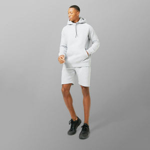Ensemble confortable et respirant pour homme, sweat à capuche et short légers en coton 100% pour l'hiver, style décontracté et ample - Product Image 3