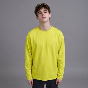 Men's Basic White Crew Neck <b>T</b> <b>Shirt</b> 100% Cotton Long Sleeve Straight Fit Minimalist Casual Wear Wholesale Apparel Supplier - Product Image 1