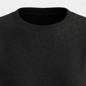 Women's 2 Piece Knitted Solid Black <b>Sweatshirt</b> and Shorts Set Crew Neck Loose Fit Above Knee Casual Wear Full Sleeve 100% Cotton - Product Image 4