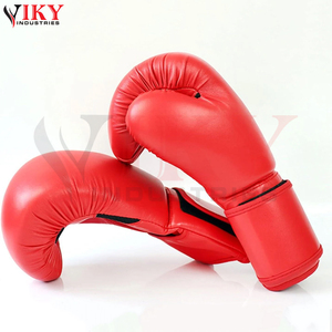 Gants de boxe en cuir artificiel rouge, personnalisables avec logo, nouvelle collection 2026, haute durabilité, confortables, tendance, fabrication OEM/ODM - Product Image 3