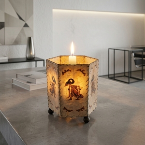 Lanterne Wayang en fer artisanale, porte-bougie hexagonal, décoration traditionnelle javanaise pour la maison, durable et écologique - Product Image 5
