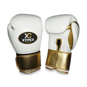 Gants de boxe d'entraînement unisexes en cuir de vachette personnalisables avec logo, fermeture auto-agrippante, sangle de poignet réglable et impression sérigraphiée - Product Image 1