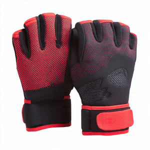 Guantes de Neopreno para Levantamiento de Pesas, Soporte para Muñeca, Guantes de Entrenamiento de Neopreno Resistentes, Guantes de Medio Dedo para Dominadas, Unisex - Product Image 3