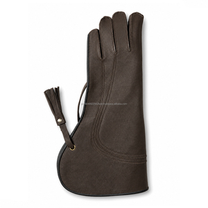 Gants de sécurité pour fauconnerie en cuir de vachette de qualité supérieure, 3 couches, 45 cm de long, personnalisés, pour sports de plein air, détection des aiguilles, quatre doigts - Product Image 2